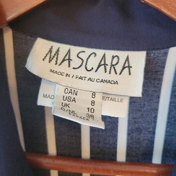 Mascara VTG Blue & White Short Sleeve Dress - Picture 3 of 8